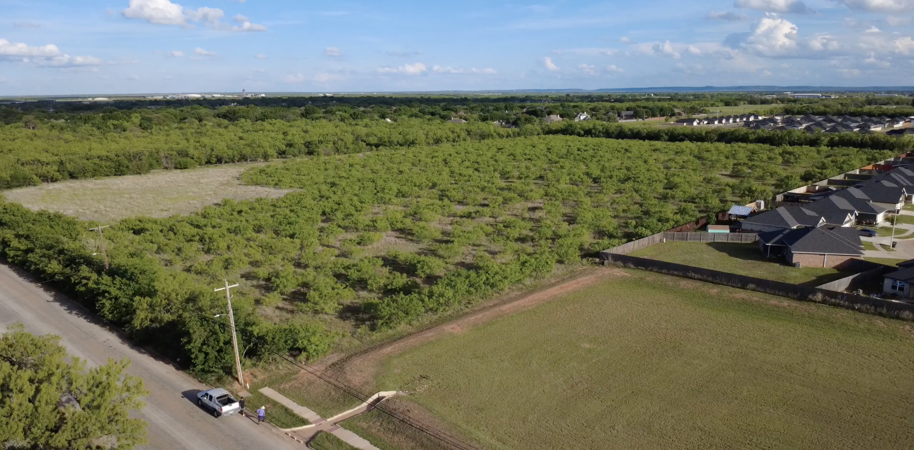 Northwest corner aerial view of development land for sale in Abilene TX